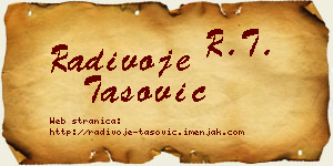 Radivoje Tašović vizit kartica